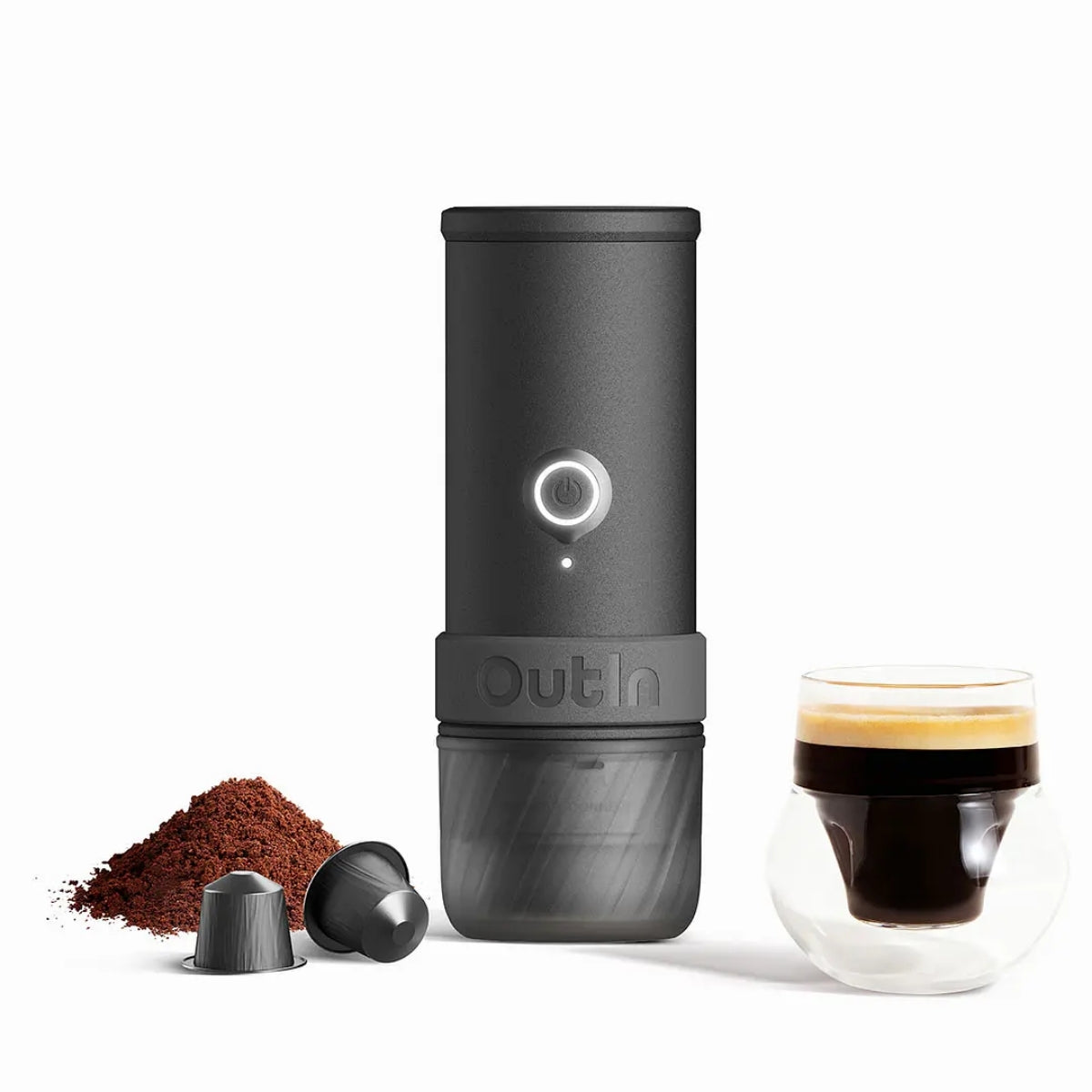 OutIn Mino Space Grey - Cafetera Portátil Recargable 22 Bar