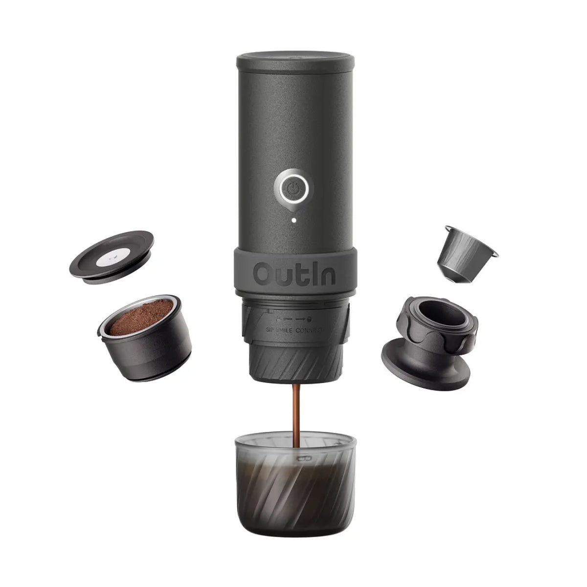 OutIn Mino Space Grey - Cafetera Portátil Recargable 22 Bar