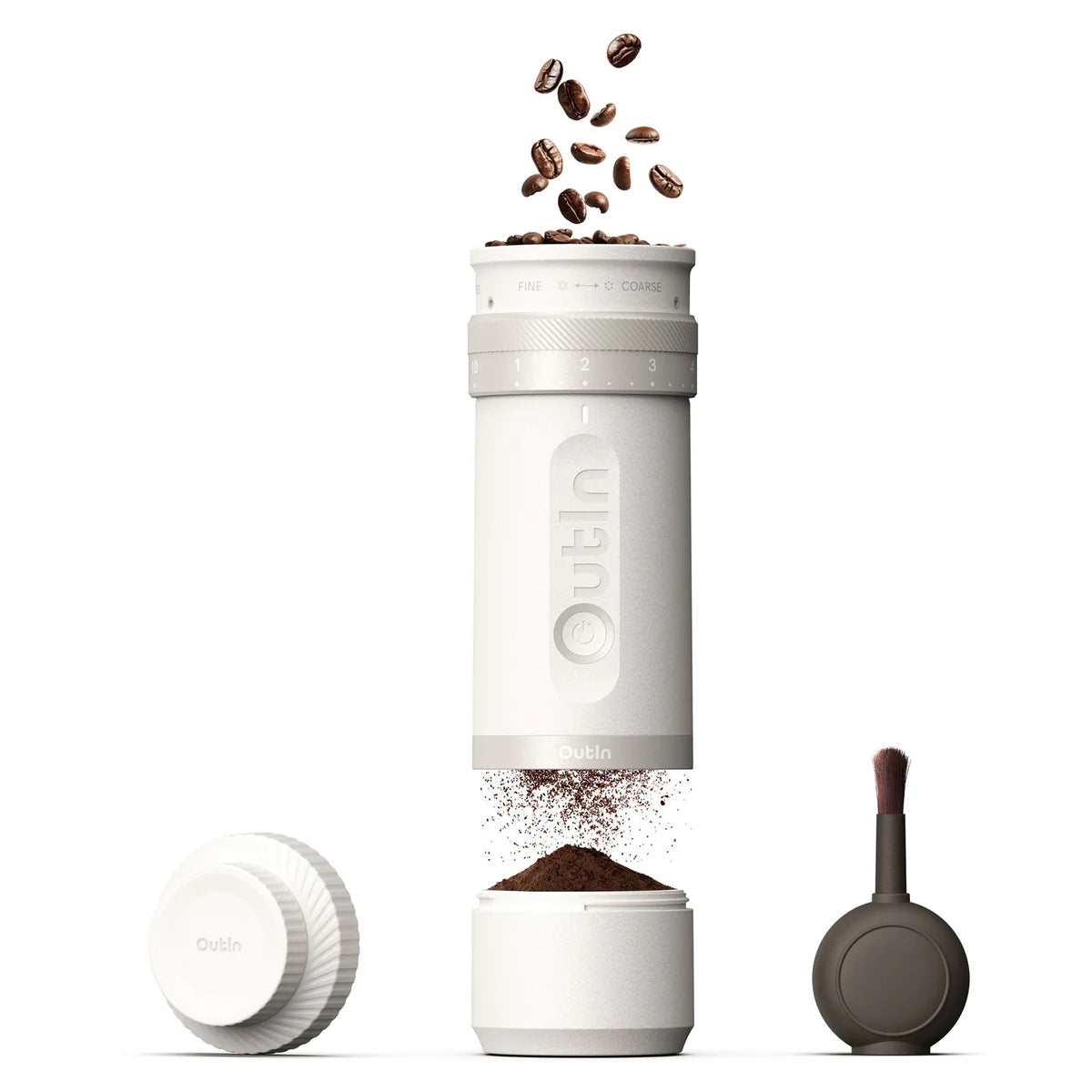 Molinillo Eléctrico de Café Portátil con Muelas de 38 mm - OutIn Fino Sandstone White