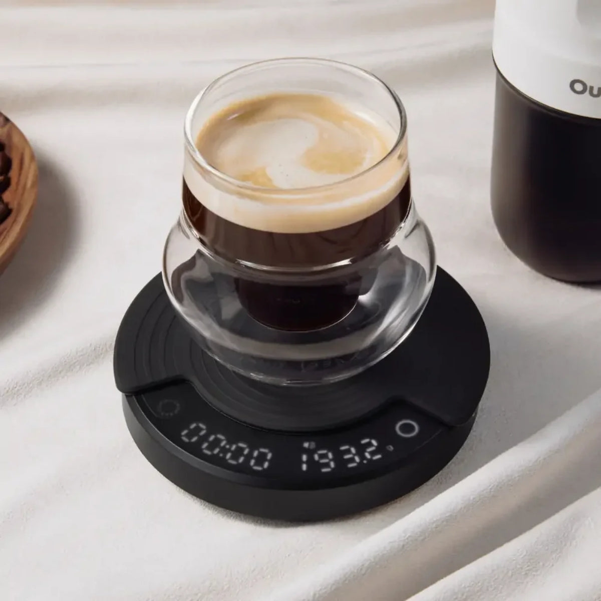Balanza de Café Portátil con Estuche y 3 Modos - OutIn Claro Negro