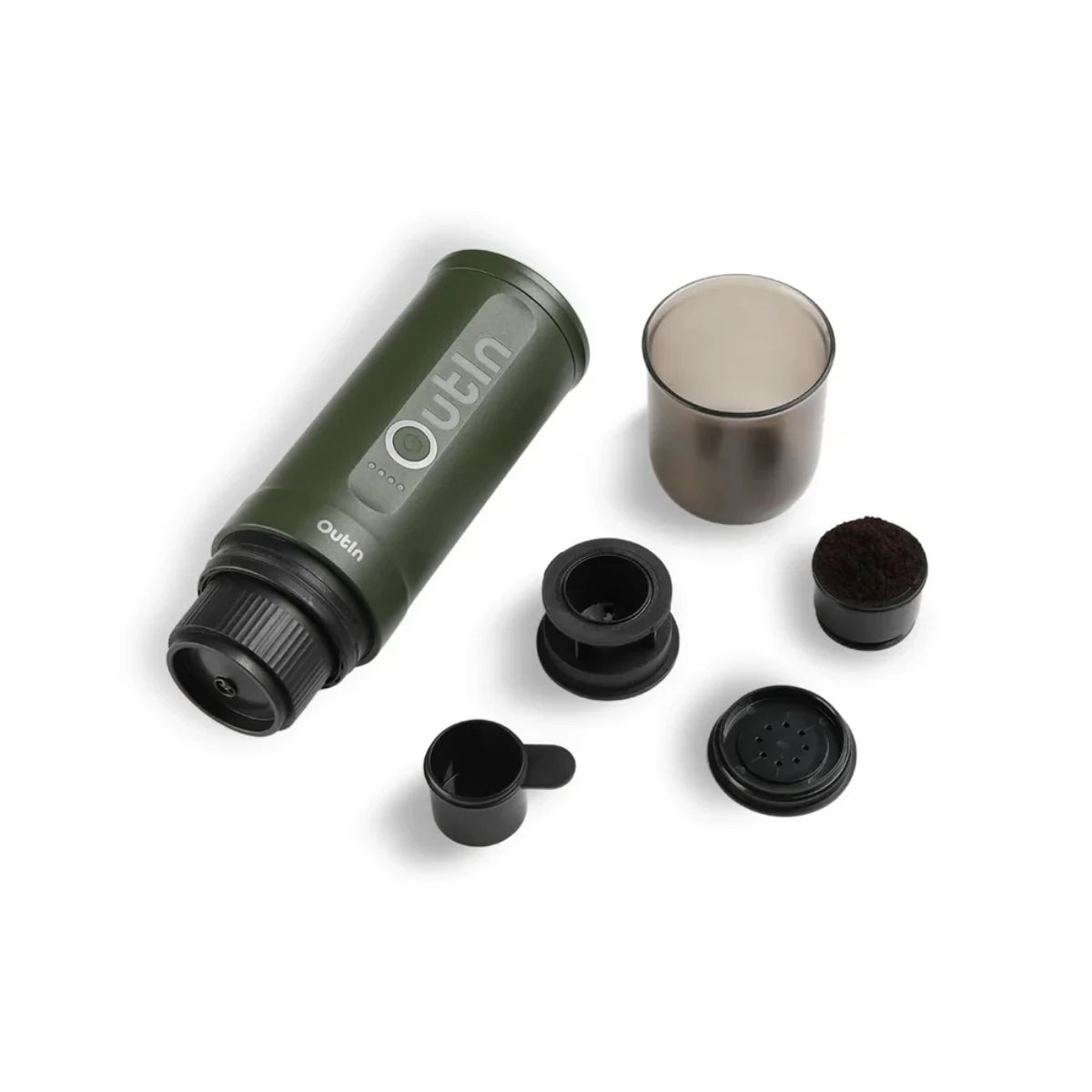 OutIn Nano Travel Kit Verde Bosque - Cafetera Espresso Portátil con Estuche