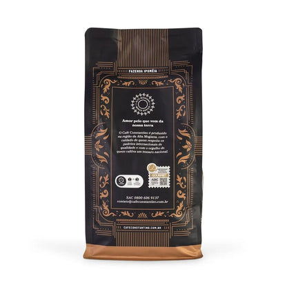 Café Constantino 100% Arábica, café de especialidad 250 g – empaque premium negro/dorado, vista posterior