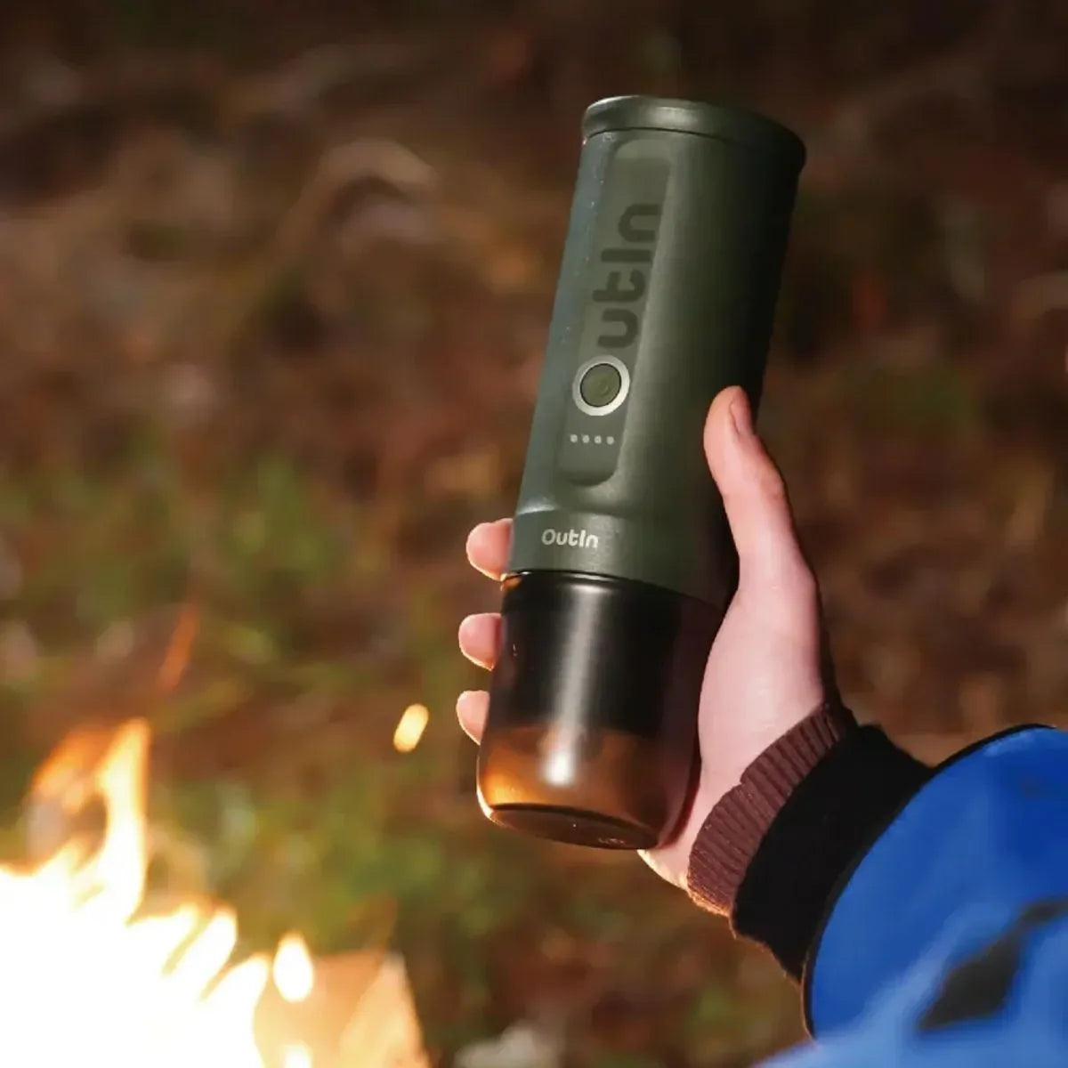 Cafetera portátil Outin Nano Verde Bosque para camping y aventura nocturna