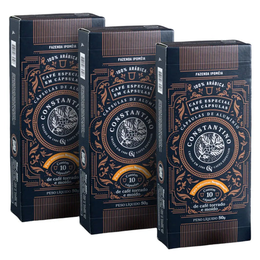 kit 3 cajas 30 capsulas de cafe constantino