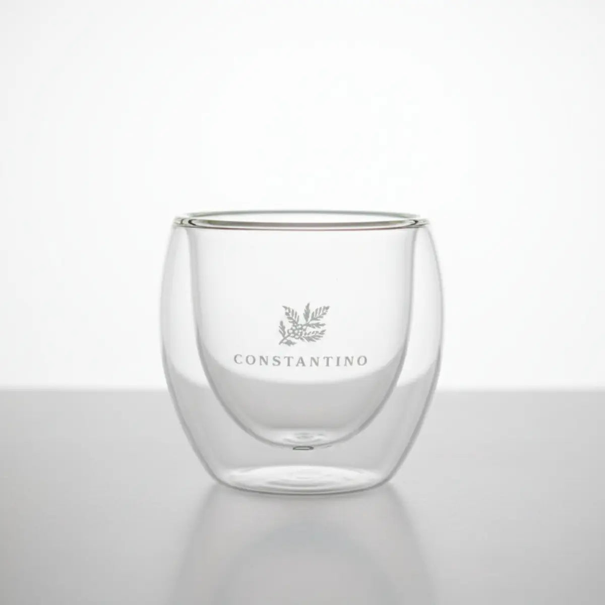 Taza espresso de vidrio doble pared 80ml marca Constantino sin asa