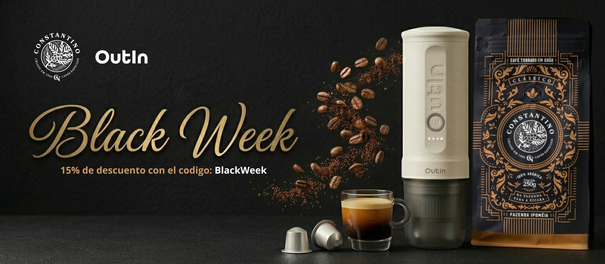 Banner black week Café Constantino y Outin